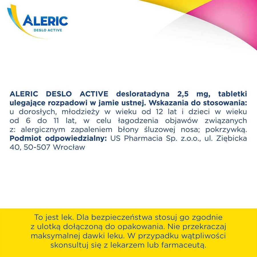 Aleric Deslo Activo 2,5 mg, 10 comprimidos bucodispersables