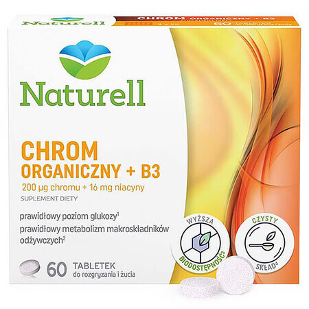 Naturell Organic Chromium + B3, 60 comprimés à croquer