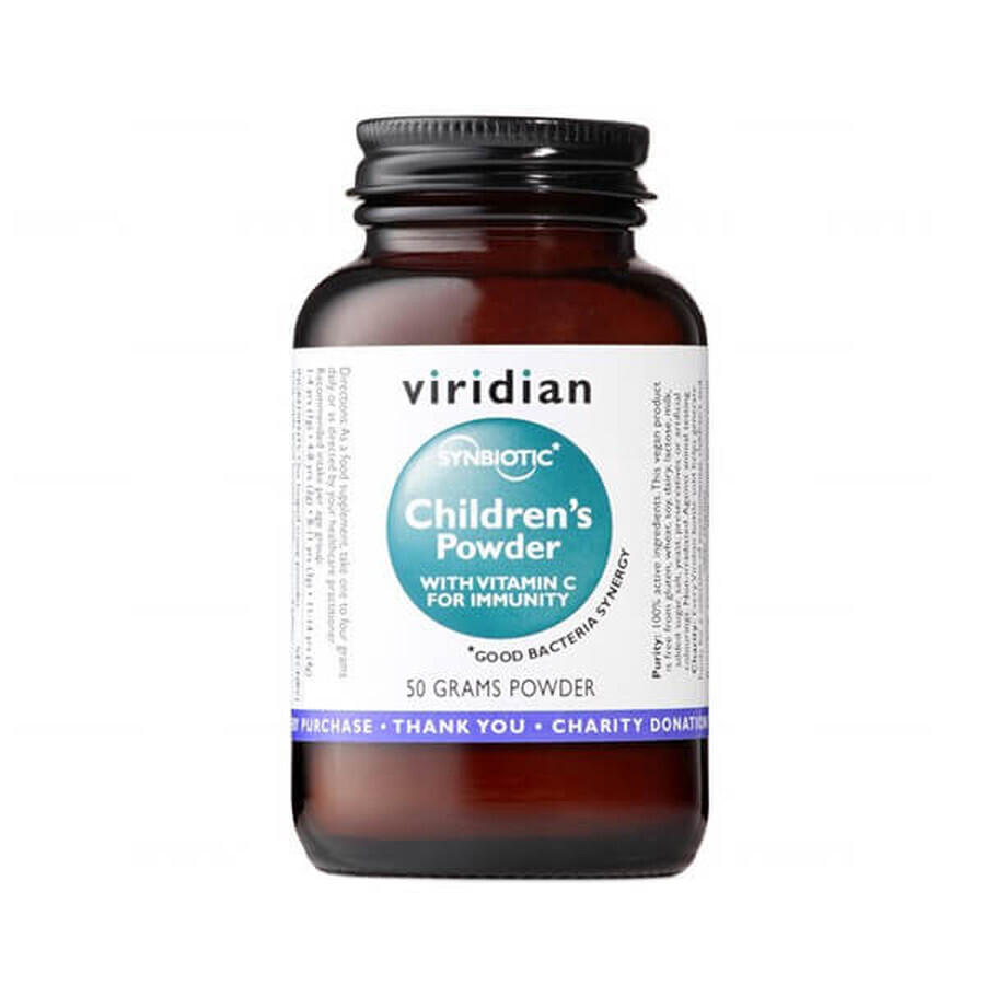 Viridian Synbiotic Children&#39;s Powder, simbiótico para niños con vitamina C, 50 g