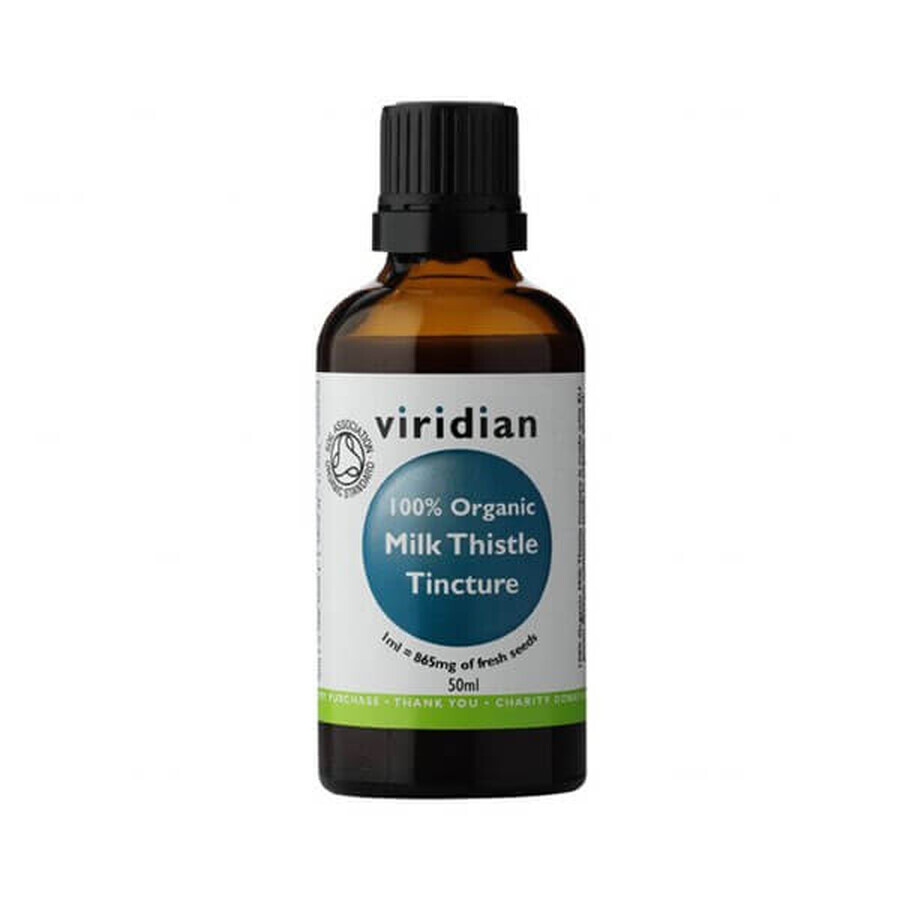 Viridian 100% Bio-Milchdistel-Tinktur, Distel, Bio-Tropfen, 50 ml