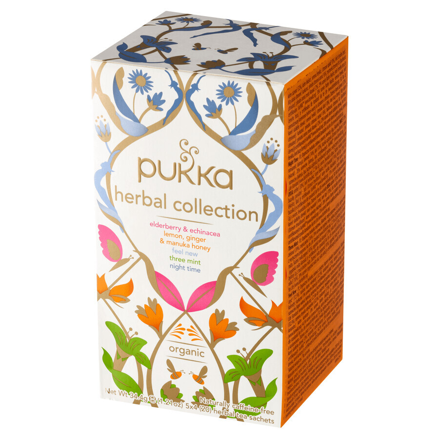 Pukka Herbal Collection Organic, compoziție de 5 ceaiuri din plante, 20 pliculețe