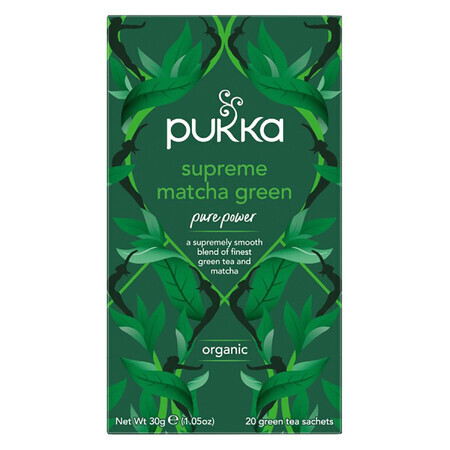 Pukka Supreme Matcha Green Bio, Grüner Tee mit Matcha, 1,5 g x 20 Beutel