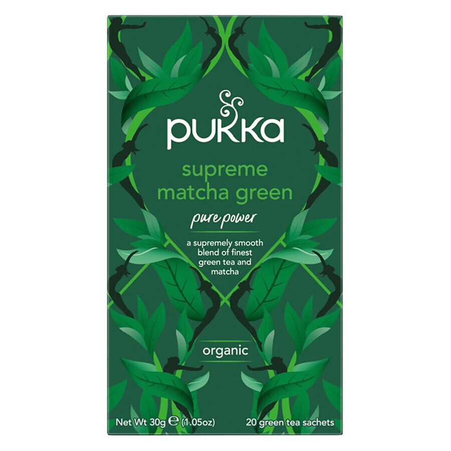 Pukka Supreme Matcha Green Bio, Grüner Tee mit Matcha, 1,5 g x 20 Beutel