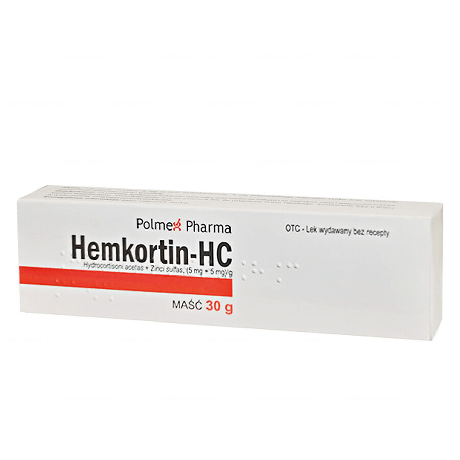 Hemkortin-HC 5 mg + 5 mg, rectal ointment, 30 g