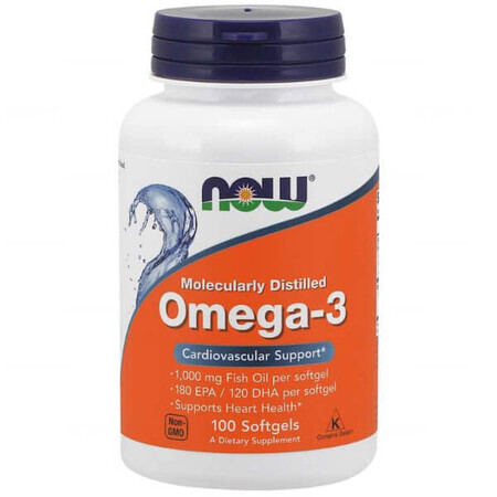 Now Foods, Omega-3 1000 mg, 200 Kapseln