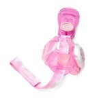 Chicco, lint met clip en fopspeenhouder, roze, 1 stuk