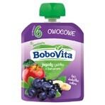 BoboVita Mousse in een tube, bosbessen en appels met banaan, na 6 maanden, 80 g