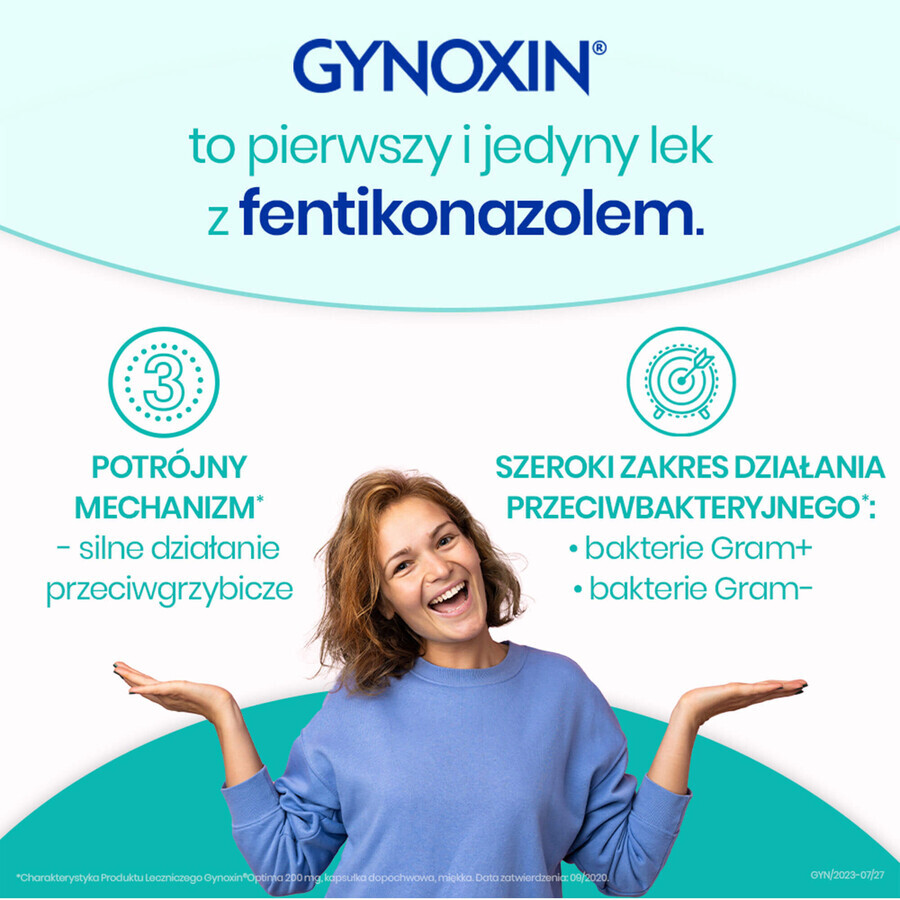 Gynoxin Optima 200 mg, 3 cápsulas vaginales blandas