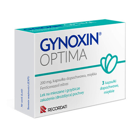 Gynoxin Optima 200 mg, 3 cápsulas vaginales blandas