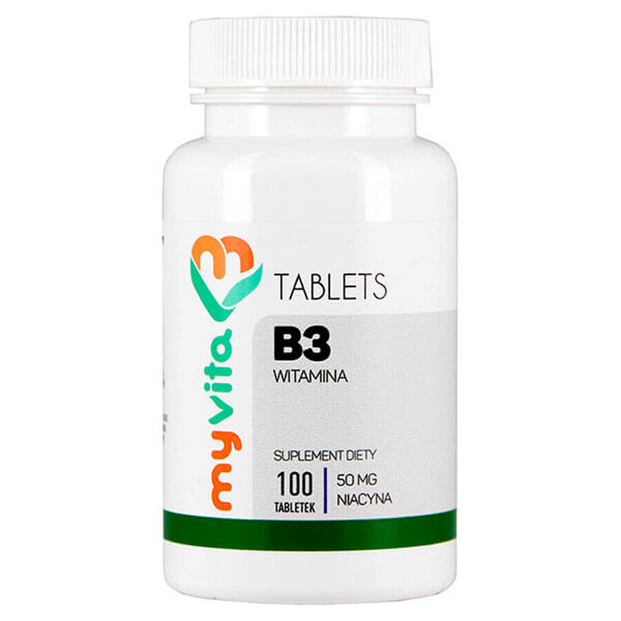 MyVita Vitamina B3, niacina 50 mg, 100 comprimate