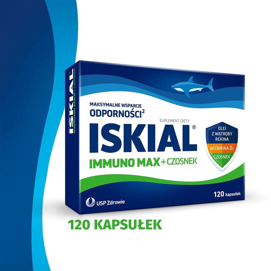 Iskial Max + Aglio, per bambini di età superiore ai 6 anni e adulti, 120 capsule