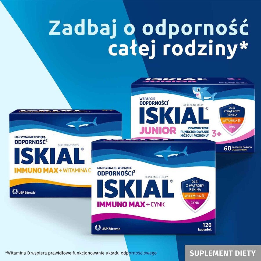 Iskial Max + Aglio, per bambini di età superiore ai 6 anni e adulti, 120 capsule