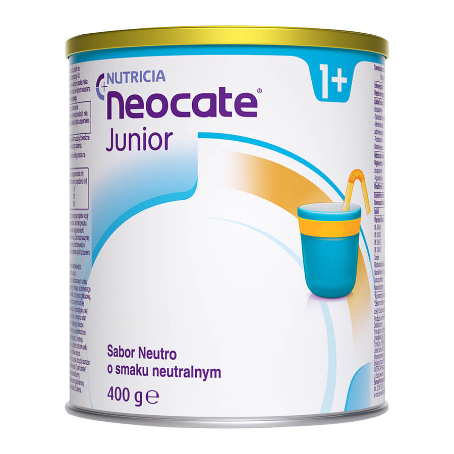 Neocate Junior, per bambini con allergia alle proteine del latte vaccino e intolleranza complessa, dopo 1 anno, gusto neutro, 400 g