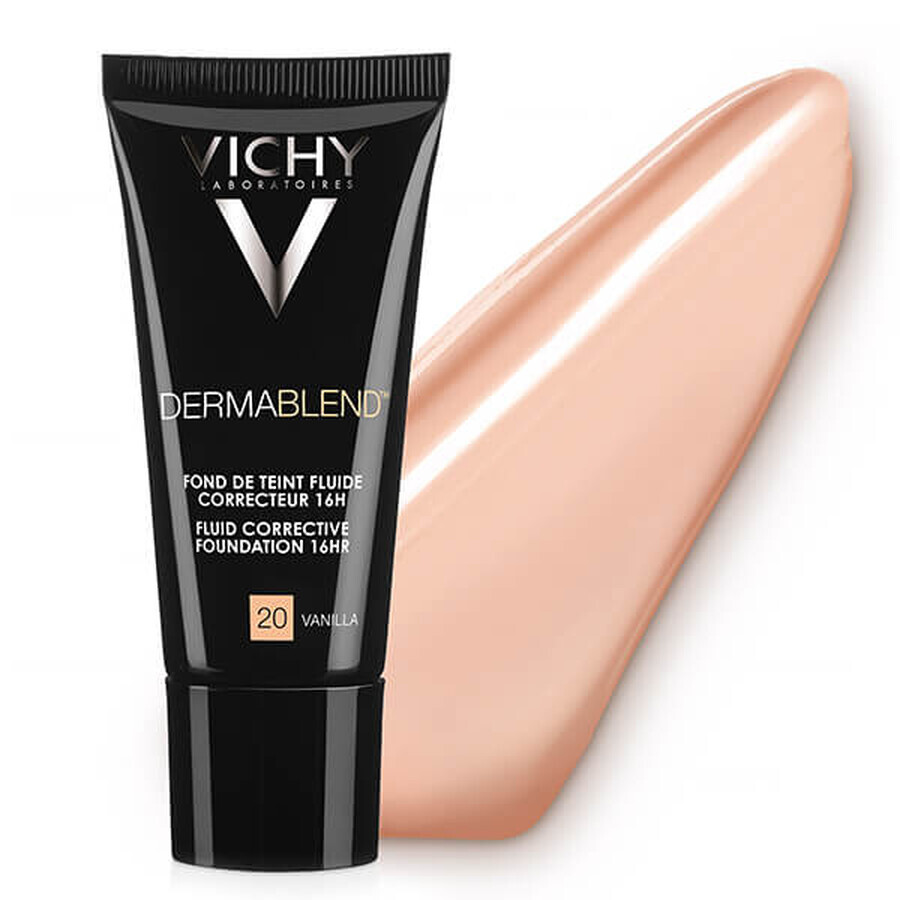 Vichy Dermablend, korrigierendes Fluid, Nr. 20, Vanille, 30 ml