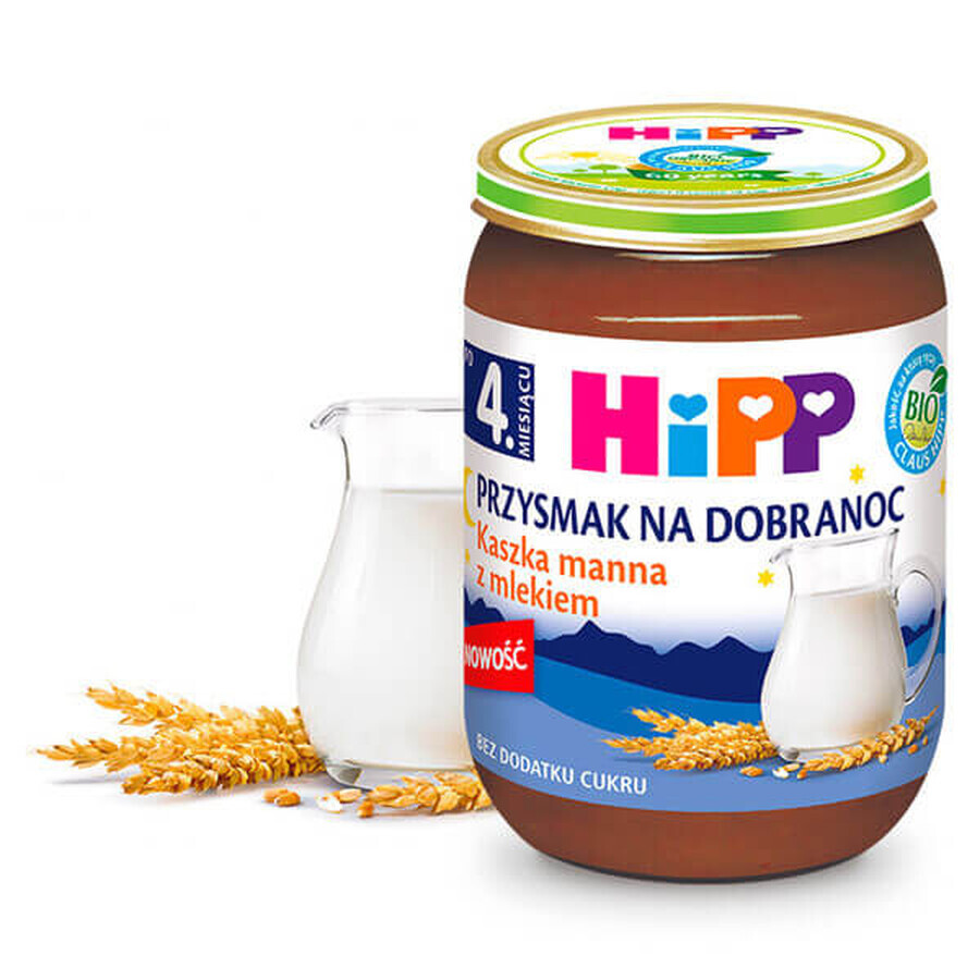 HiPP Spuntino della buonanotte Porridge con latte Bio, senza zuccheri aggiunti, dopo 4 mesi, 190 g