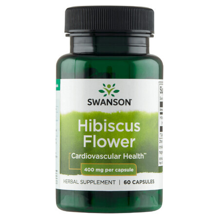 Swanson Hibiscus Flower, ketmia oxalică, 60 capsule