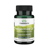 Swanson Olio di menta piperita con rosmarino e timo, 100 capsule in gel