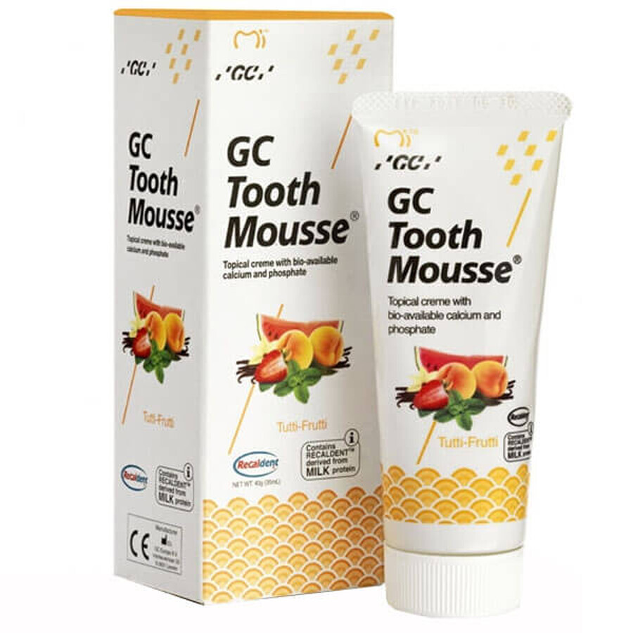 GC Tooth Mousse, aktuelle Paste, Tutti-Frutti-Geschmack, fluoridfrei, 35 ml