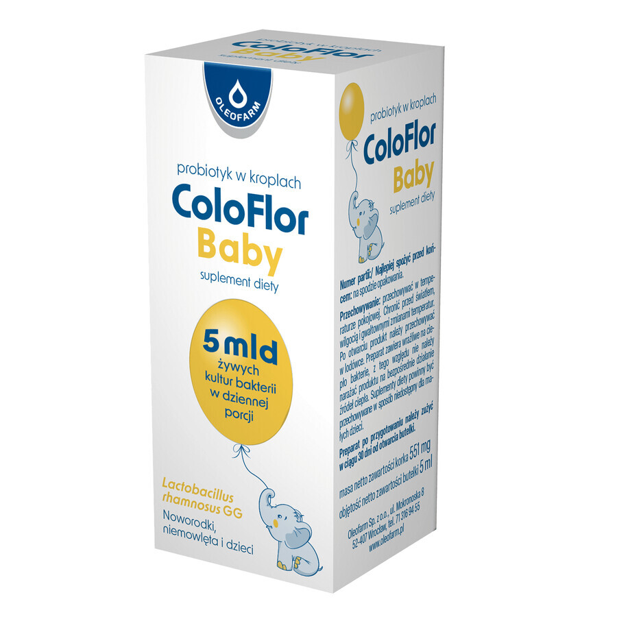 ColoFlor Baby, orale Tropfen für Säuglinge und Kinder von Geburt an, 5 ml