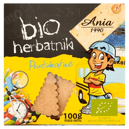 Ania Bio Organic Organic biscuits, rectangular, 100 g