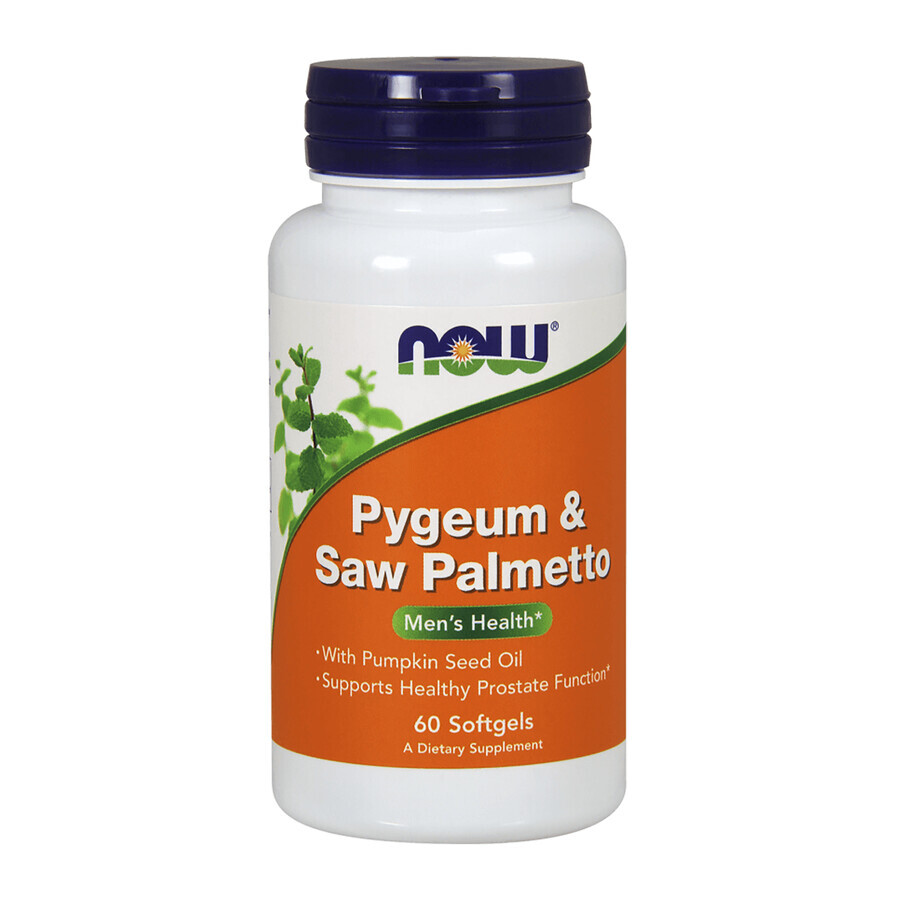 Now Foods Pygeum &amp; Saw Palmetto, African Plum and Sabal Palm, 60 capsules