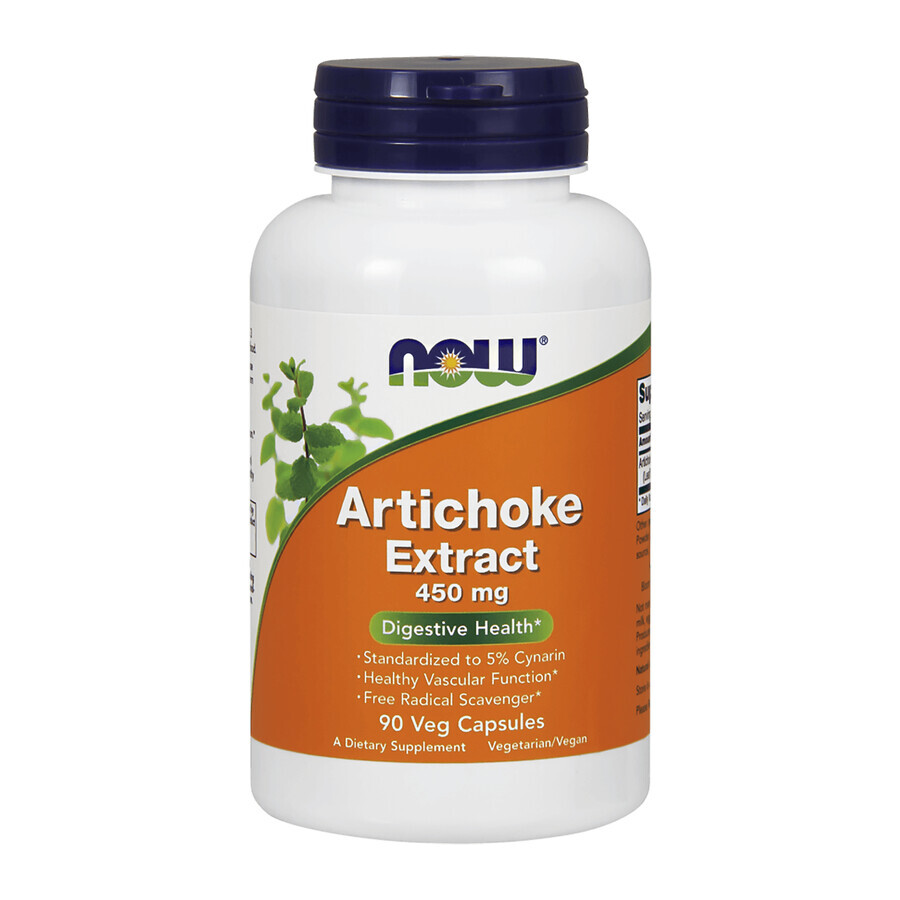 Now Foods Extract de anghinare, anghinare, 90 capsule vegetariene