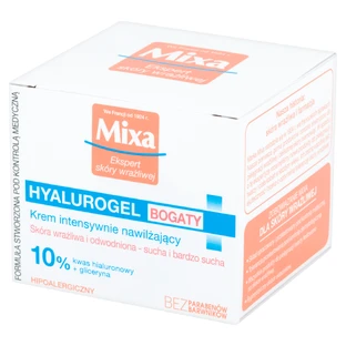 Mixa Hyalurogel, 24h moisturizing cream, rich, dry and very dry skin, 50 ml