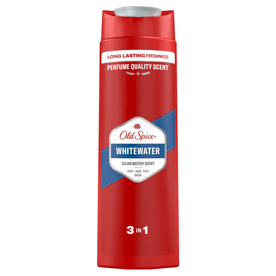 Old Spice, 3-in-1 Duschgel für Körper, Haare und Gesicht, Whitewater, 400 ml