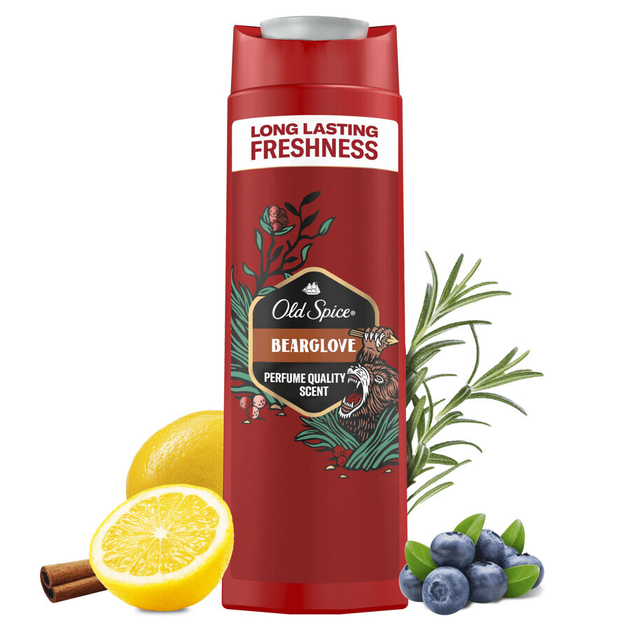 Old Spice, gel de duș 3 în 1 pentru corp, păr și față, BearGlove, 250 ml