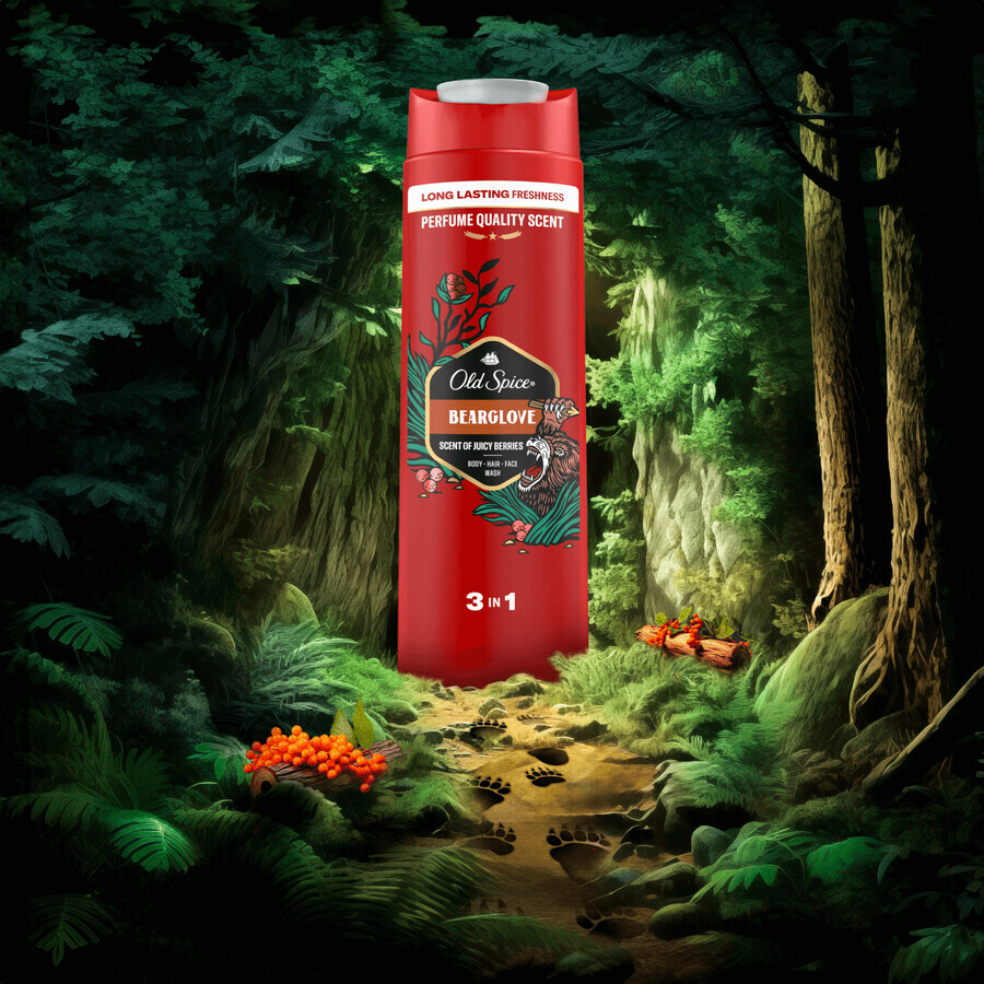 Old Spice, gel de duș 3 în 1 pentru corp, păr și față, BearGlove, 250 ml