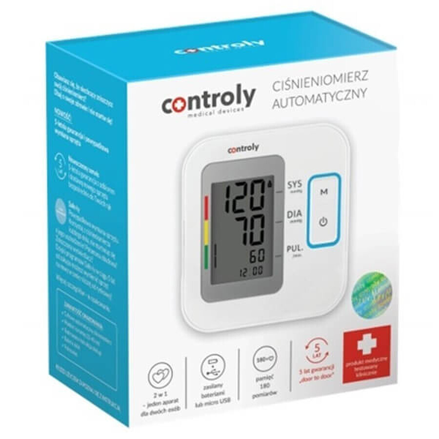 Controly B07, automatic upper arm blood pressure monitor