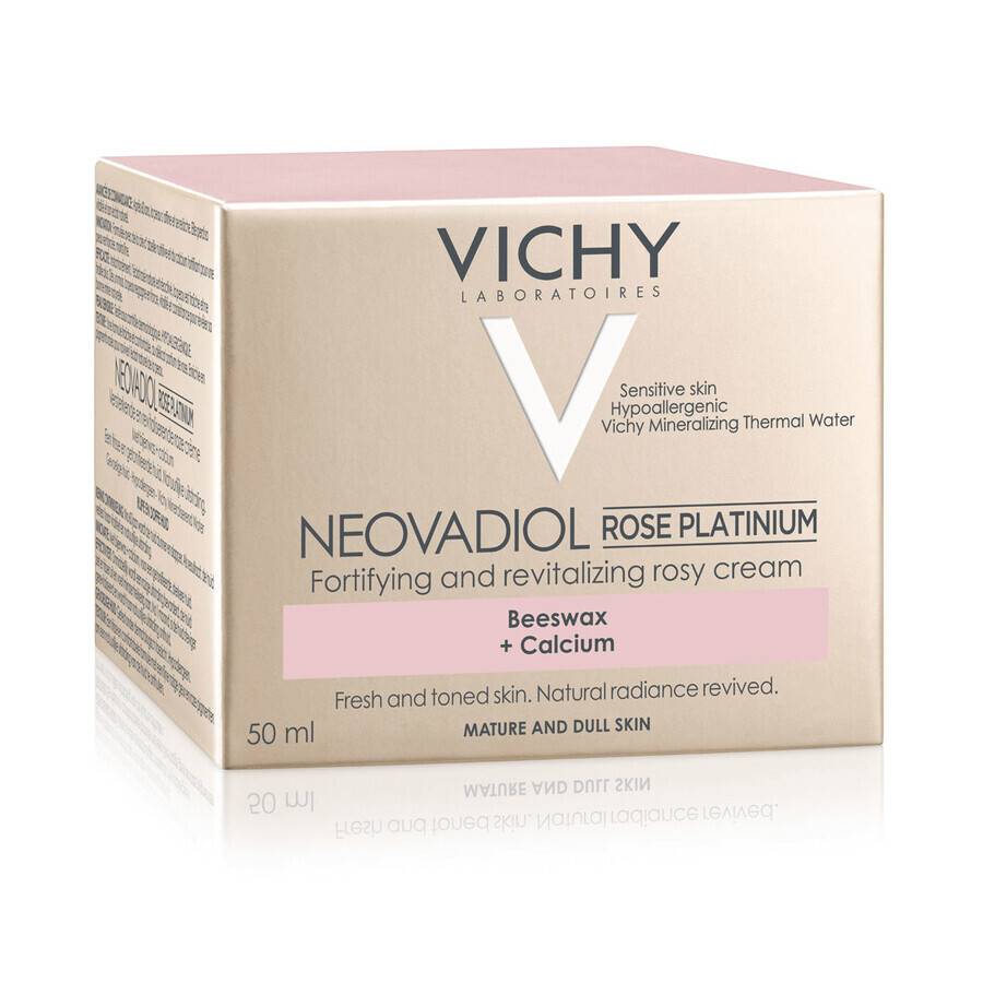 Vichy Neovadiol Rose Platinium, face cream with rose for strengthening and revitalizing mature and dull skin, 50 ml