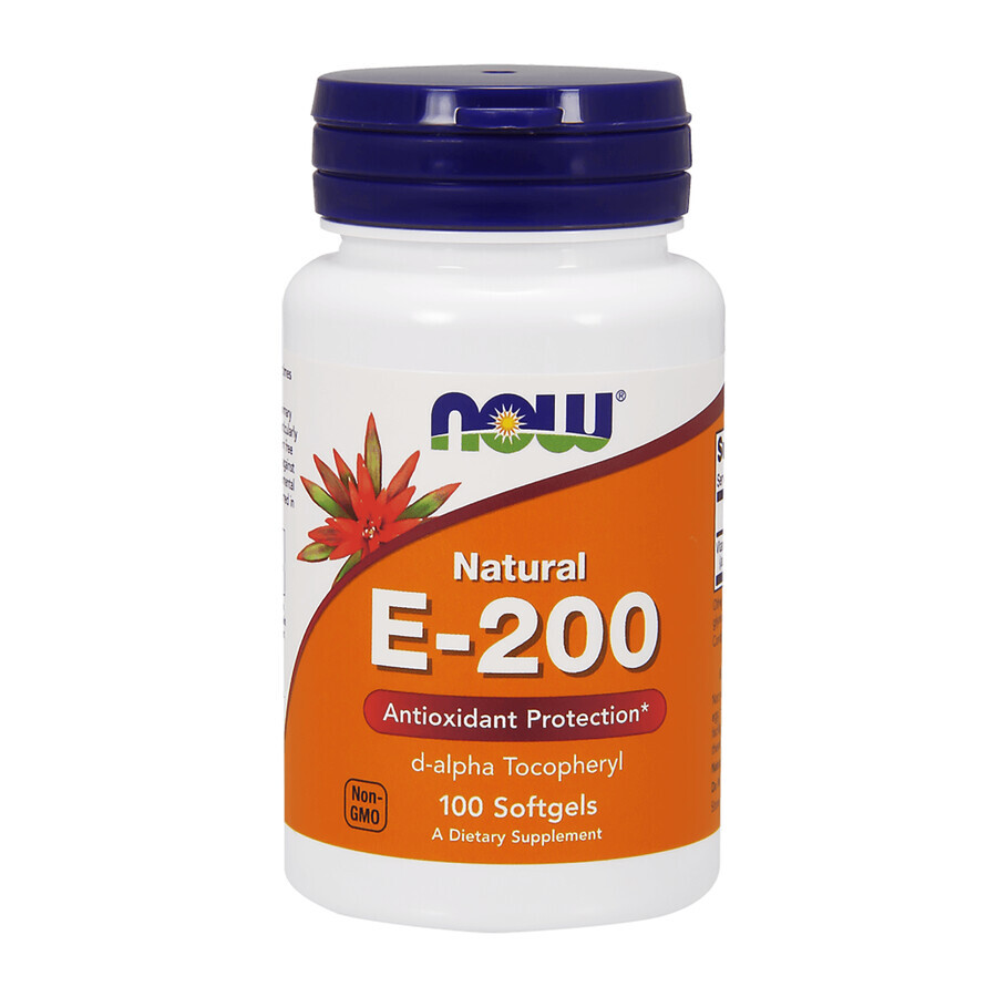 Now Foods Natural E-200, Vitamin E, 100 Gelkapseln