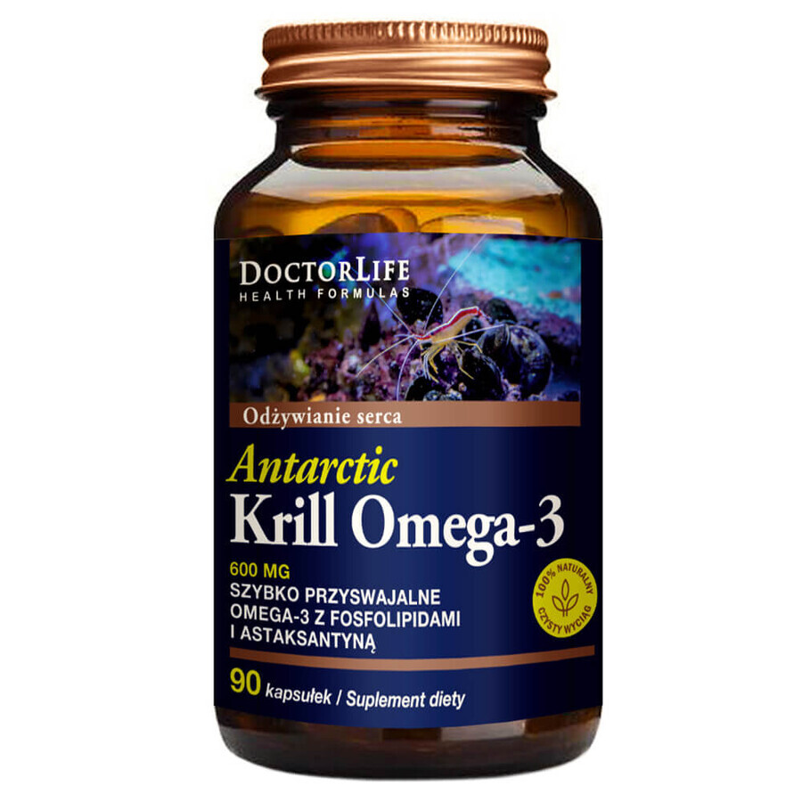 Doctor Life Antarctic Krill Omega-3, huile de krill de l'Antarctique, 90 gélules