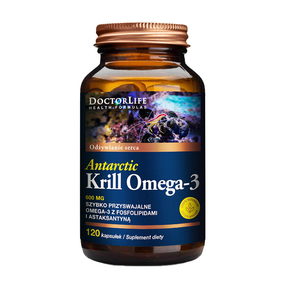 Doctor Life Antarctic Krill Omega-3, Antarktisches Krillöl, 120 Kapseln