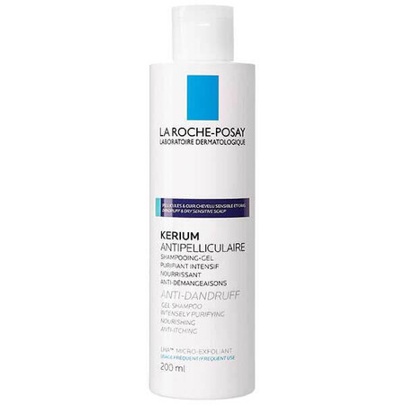 La Roche-Posay Kerium, Anti-Schuppen Shampoo-Gel, fettige Schuppen, 200 ml