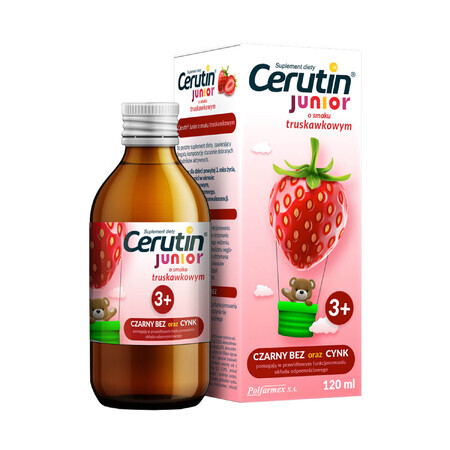 Cerutin Junior, Sirup für Kinder ab 3 Jahren, Erdbeergeschmack, 120 ml