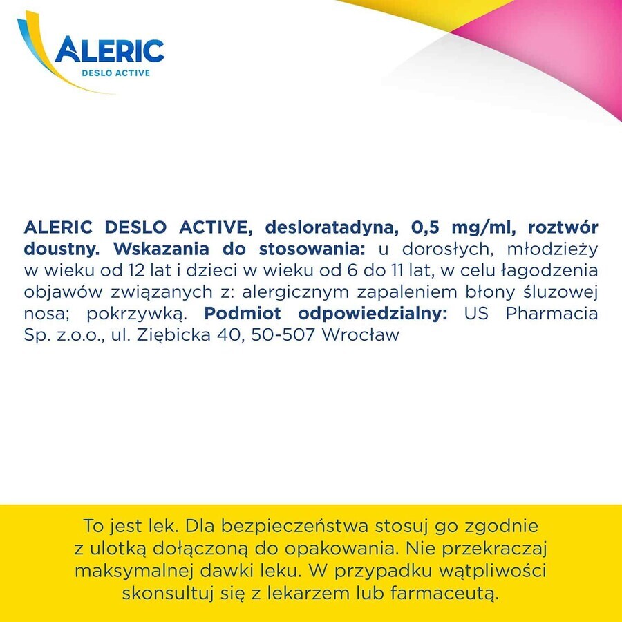 Aleric Deslo Activo 0,5 mg/ml, solución oral, 60 ml