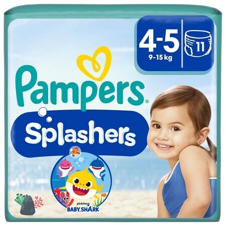 Pampers Splashers, Schwimmwindeln, Größe 4-5, 9-15 kg, 11 Stück