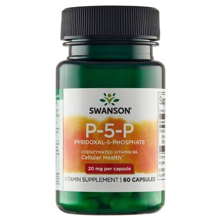 Swanson P-5-P, Vitamin B6 20 mg, 60 Kapseln