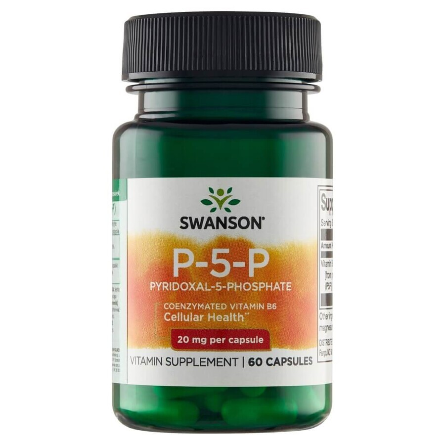 Swanson P-5-P, Vitamin B6 20 mg, 60 Kapseln