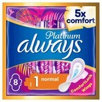 Always Platinum, Damenbinden mit Flügeln, Ultra Normal Plus, 8 Stück