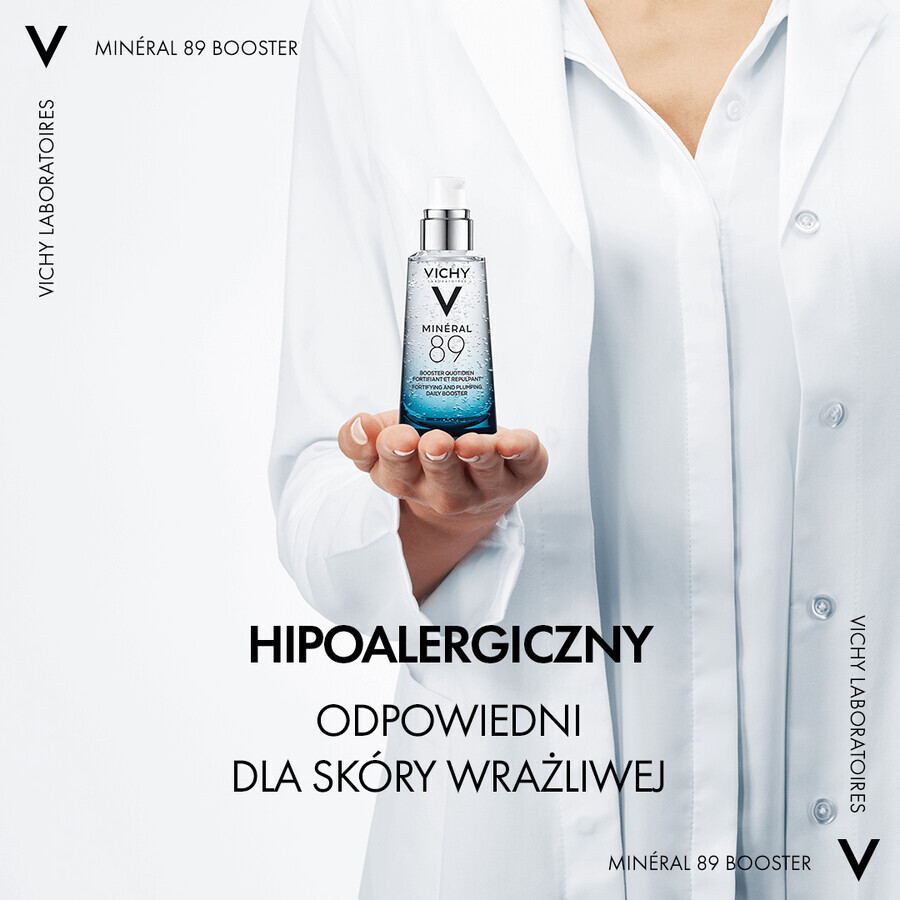 Vichy Mineral 89, verstärkender und feuchtigkeitsspendender Booster mit Hyaluronsäure, 50 ml