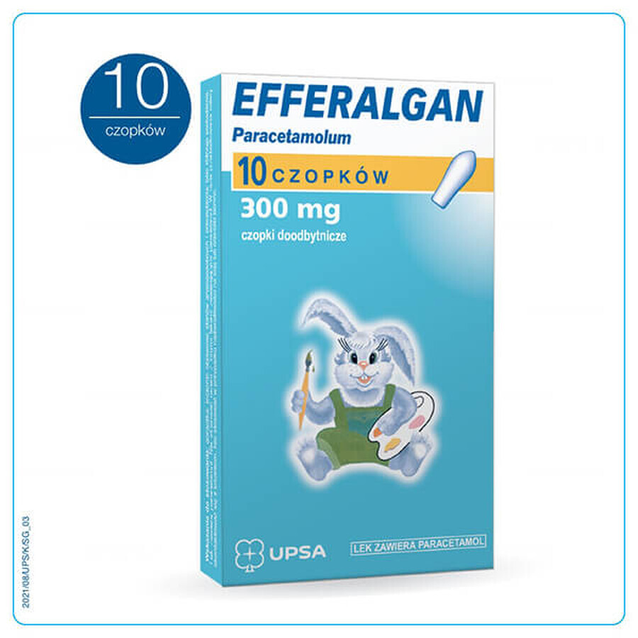 Efferalgan 300 mg, rektale Zäpfchen, 10 Stück