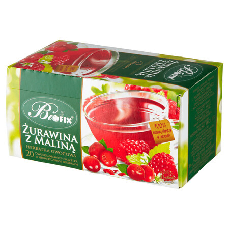 Bi Fix Premium Arándano Rojo con Frambuesa, té de frutas, 2 g x 20 bolsitas