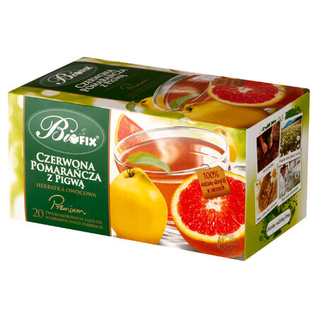 Bi Fix, Premium Red Orange with Quince, fruit tea, 20 sachets