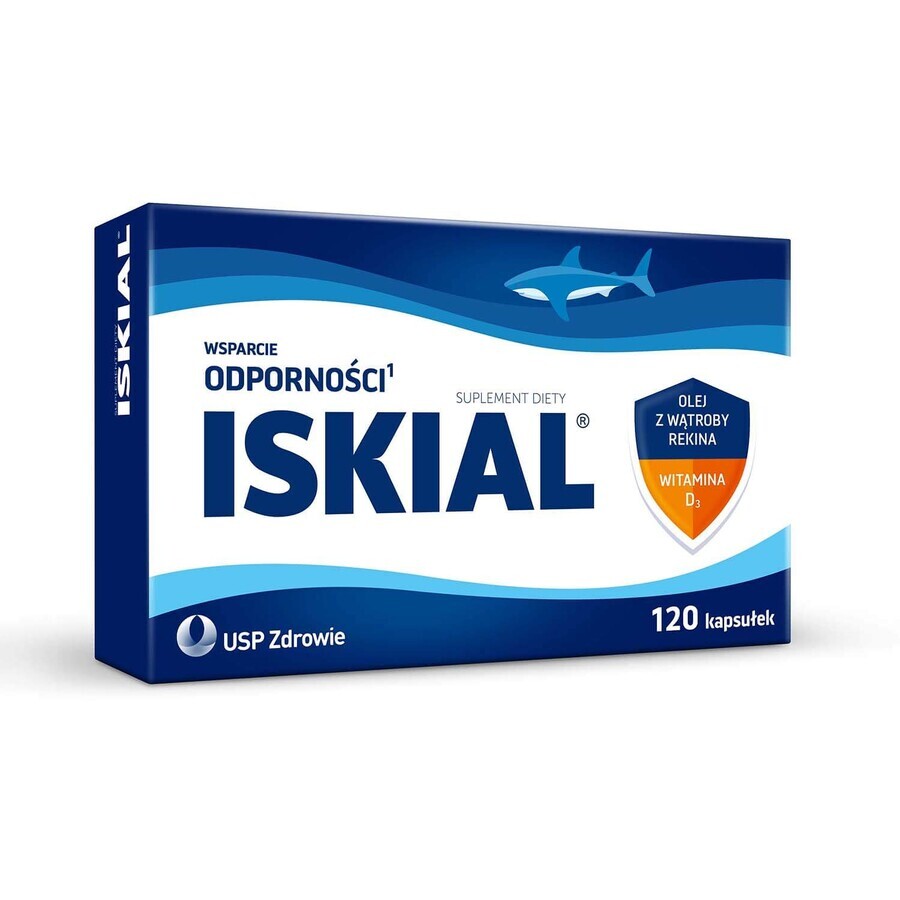 Iskial, olio di fegato di squalo + vitamina D3, 120 capsule