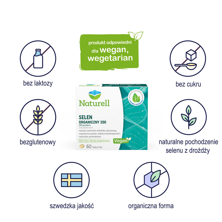 Naturell Organisch Selenium 200, 60 tabletten