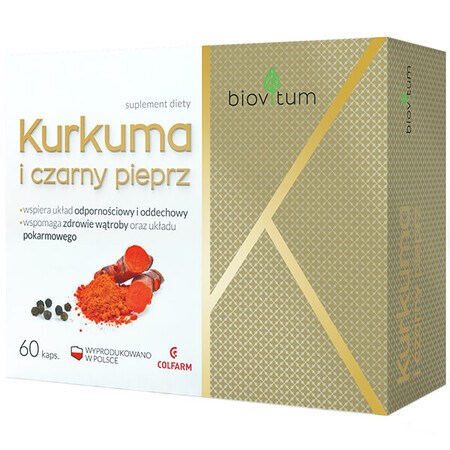 Biovitum Kurkuma und schwarzer Pfeffer, 60 Kapseln