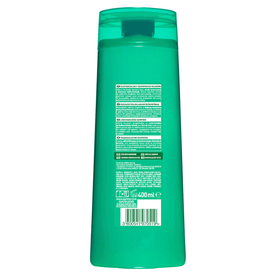 Garnier Fructis Hydra Fresh, Fortifying shampoo for oily hair with dry ends, 400 ml